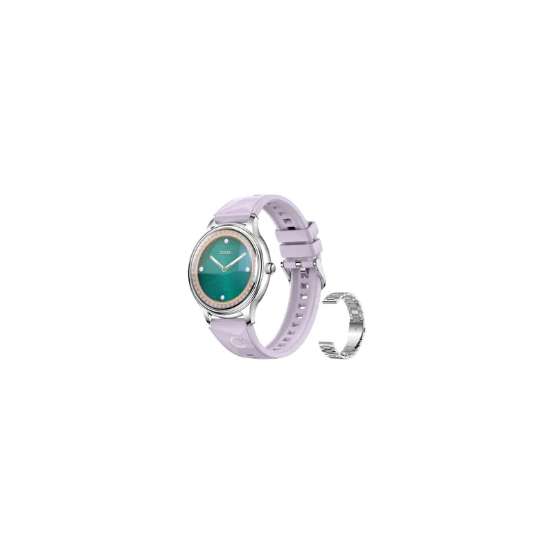 COLMI L28 Smart Watch (Silver-purple + silver steel strap)